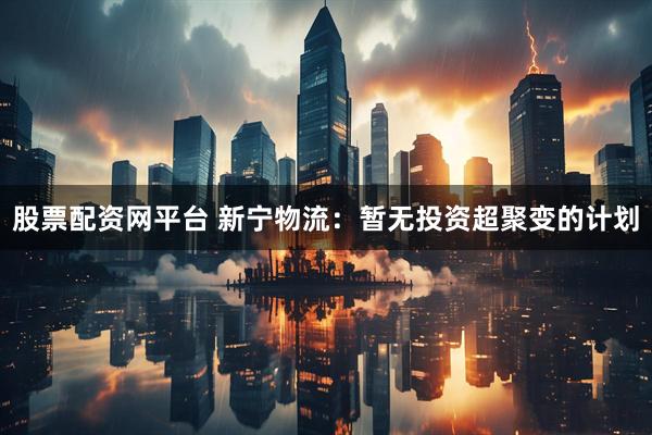 股票配资网平台 新宁物流：暂无投资超聚变的计划